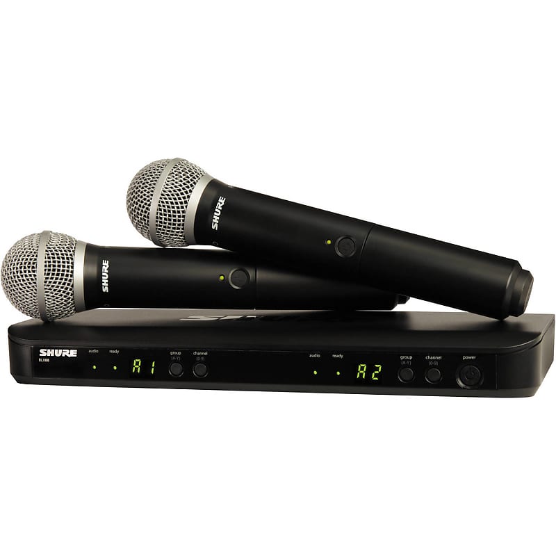 Shure BLX288/PG58 Dual-Channel Wireless Handheld Microphone System with PG58 Capsules image 1