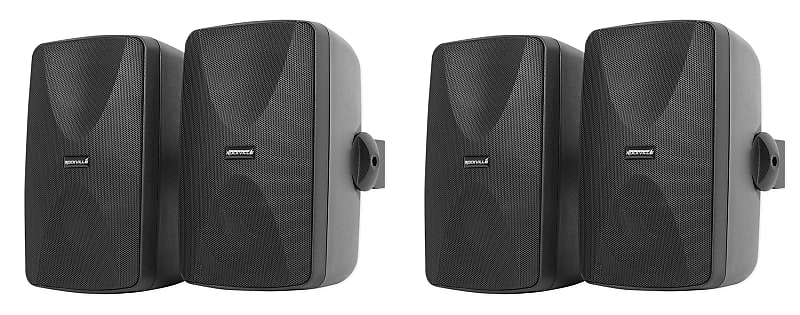 (4) Rockville WET-7020B Black 5.25&quot; Indoor/Outdoor Home Audio Wall Speakers  			