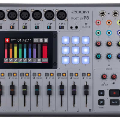 Zoom PodTrak P8 Multitrack Recording Mixer 2020 - Present - Gray image 1