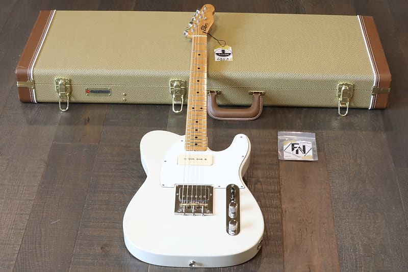 Rutters Tele Style Electric Guitar White P-90 & Humbucker + Case image 1