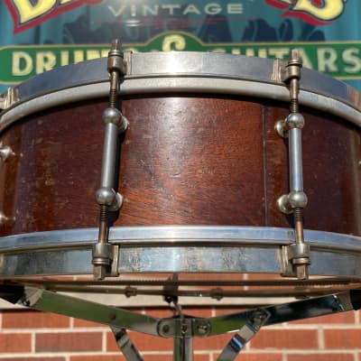 1920s Ludwig & Ludwig 5x14 Professional Model Solid Shell Mahogany Snare Drum image 6