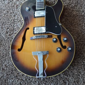 Vintage 1976 Aria Pro II EA 650 SB Guitar Sunburst ES-175 Jazz Guitar 16" Body image 1