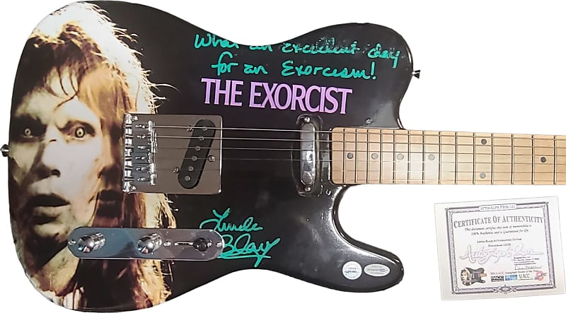 Linda Blair Autographed Signed Exorcist Custom Graphics Guitar ACOA image 1