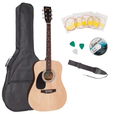 ENCORE LEFT HANDED ACOUSTIC GUITAR OUTFIT - NATURAL for sale