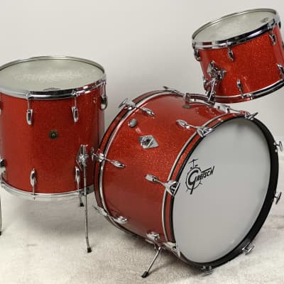 Gretsch 22/13/16" 60's Round Badge Name Band Drum Set - Tangerine Sparkle image 4