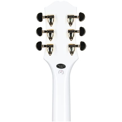 Epiphone Les Paul Custom Electric Guitar, Left-Handed, Alpine White, with Gold Hardware image 8