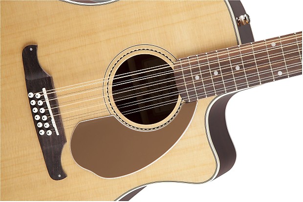 Fender Villager SCE 12-String Solid Spruce/Mahogany Cutaway Dreadnought w/ Electronics Natural image 4
