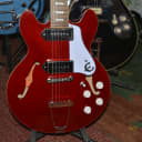 Epiphone Casino Coupe CH in Red w/Chrome Dunlop Straploks, New White knobs and like New Brown HSC