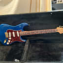 fender  deluxe strat guitar with noiseless pickups 2006 trans blue