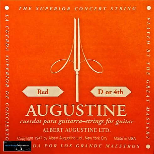 Augustine Nylon Classical Guitar Strings Red Single String D