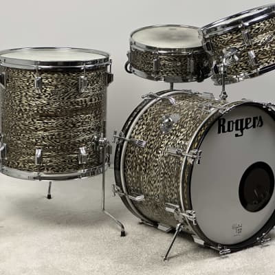 Rogers 20/12/16/5x14" 1960's Cleveland-Era Holiday Drum Set - Black Onyx image 3