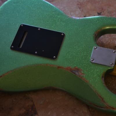 American Fender Stratocaster Relic Green Sparkle HSS image 17