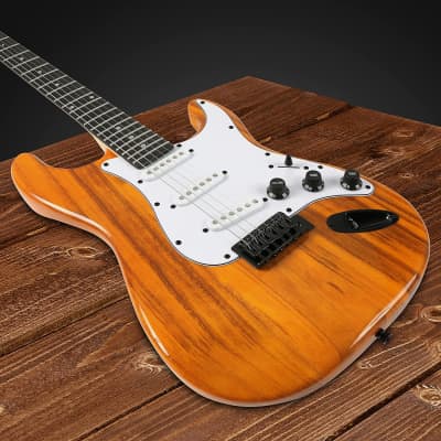 LyxPro Beginner 39” Electric Guitar & Electric Guitar Accessories, Mahogany image 4
