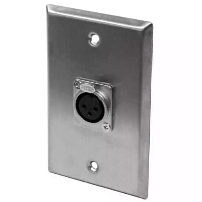 4 Pack Of Stainless Steel Wall Plates - One Xlr Female Connector Pro Audio image 2