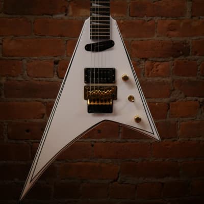 Jackson Concept Series Rhoads RR24 HS Ebony Fingerboard Electric Guitar White with Black Pinstripes for sale