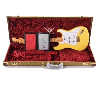 Fender Custom Shop Limited Edition '54 Hardtail Stratocaster Deluxe Closet Classic with Gold Hardware Faded Aged Canary Yellow image 9