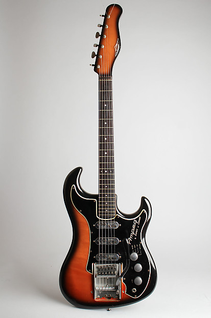 Ampeg Wild Dog EG-1S Jazz Split Sound Solid Body Electric Guitar,  made by Burns (1964), ser. #5031, original blue check tolex hard shell case. image 1