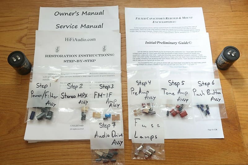 Sherwood S7900 restoration kit filter capacitor repair rebuild fix  			