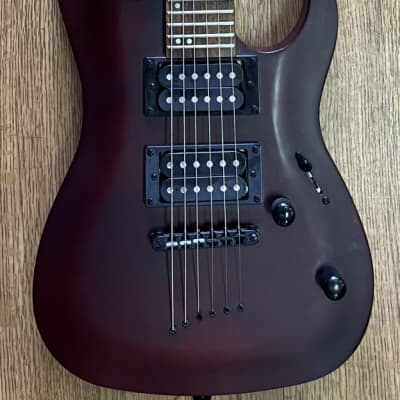 MITCHELL MM100 MINI ELECTRIC GUITAR WALNUT STAIN (USED) for sale