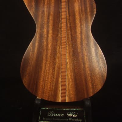 Bruce Wei Acacia LEFT-HAND 4 String Harp Style Concert Ukulele, Low G, Vine inlay  HU15-2001 image 4