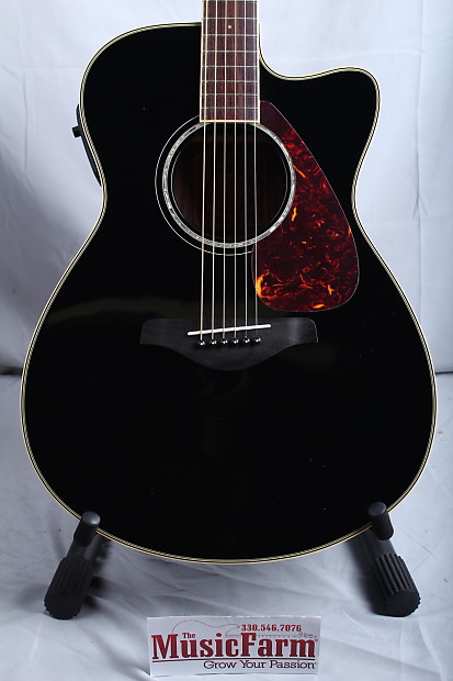 Yamaha FSX730SC Small Body Cutaway Acoustic Electric Guitar Black Reverb