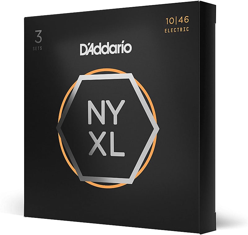 D'Addario NYXL1046 Nickel Wound, Regular Light, 10-46 Strings, 3 Pack image 1