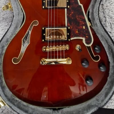 D'Angelico Excel Mini DC Semi-Hollow Body Electric Guitar with Hard Case, Viola image 1