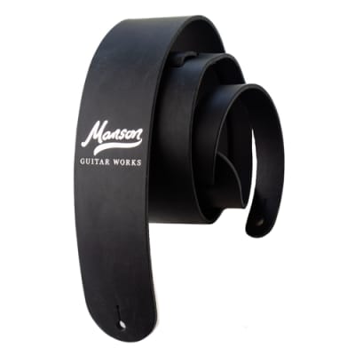 Manson Standard Leather Guitar Strap Silver for sale