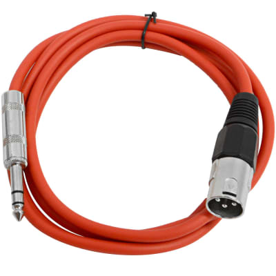 SEISMIC 6 PACK Red 1/4" TRS to XLR Male 6' Patch Cables image 2