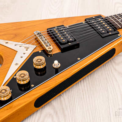 1977 Greco FV-900 Flying V Vintage Guitar Natural, Near-Mint w/ Case, Japan Fujigen, Rocket Roll Sr image 6