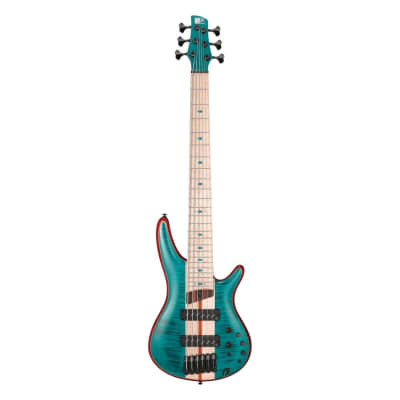 Ibanez SR Premium 6-String Electric Bass Guitar Caribbean Green Low Gloss image 2