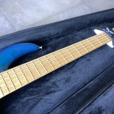F Bass BN5 Fretted 2008 Transparent Blue image 3