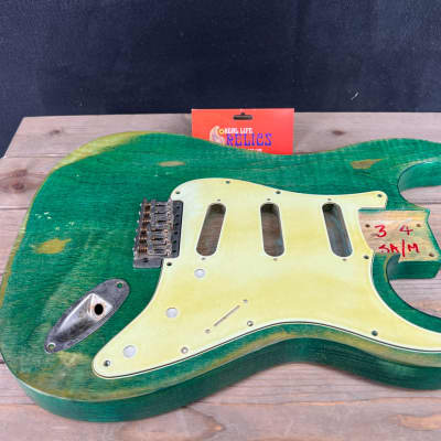 Real Life Relics Custom Class Strat® Body Aged Trans Forest Green Swamp Ash Nitro Lacquer image 2
