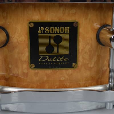 Sonor Delite snare drum S1405M Birdseye Amber 14" x 5" image 3