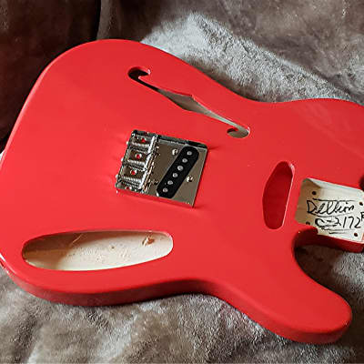 Beautiful Thin line body in Fiesta Red . Made to fit a Tele neck- 3.4 lbs. image 2