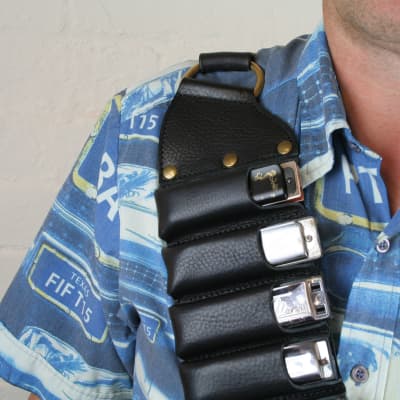 Pinegrove Leather Harmonica Bandolier 16 Slots - Black image 4