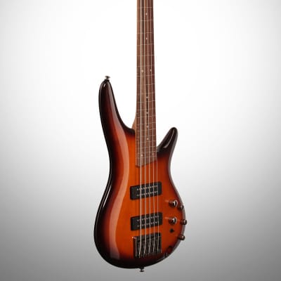 Ibanez SR375EF Fretless Electric Bass, 5-String, Brown Burst image 5