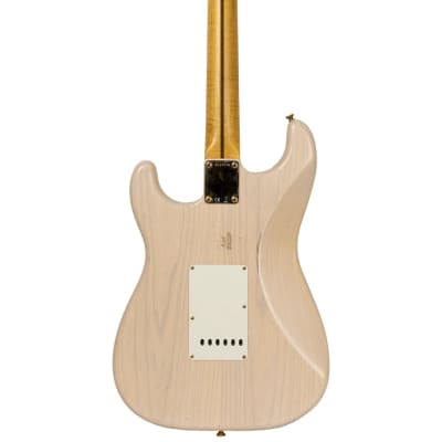 2022 Fender Custom Shop 1955 Stratocaster Relic White Blonde+Aged Shell Pink image 8