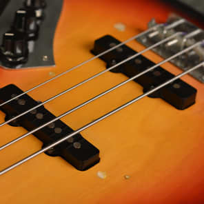 Hohner Vintage Lawsuit Jazz Bass  1975 3 Tone Sunburst Fretless Jaco Pastorius Conversion w Hardcase image 8