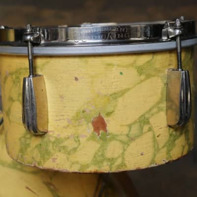 Slingerland 3pc Krupa Junior Drum Set 24/10/12" Marbled Duco Vintage 1940's image 3