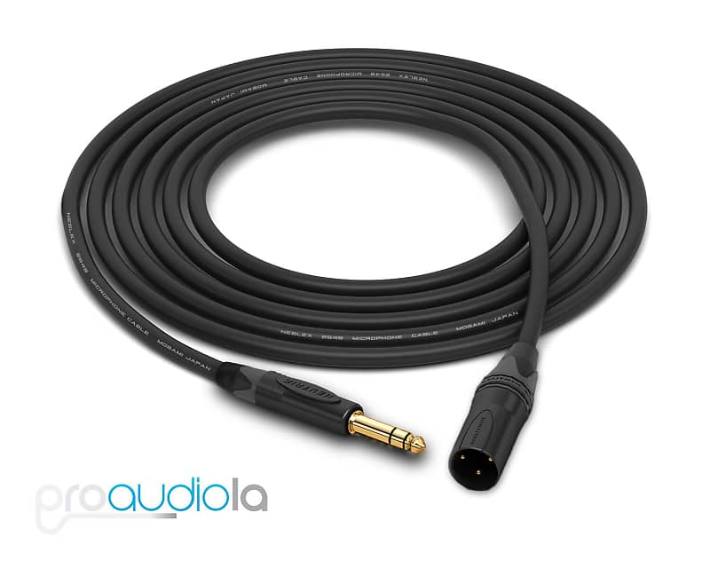 Mogami 2549 Cable | Neutrik Gold 1/4" TRS to XLR-Male | Black 80 Feet | 80 Ft. | 80' image 1
