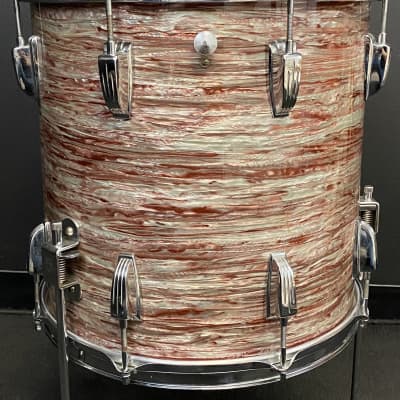 Ludwig 20/12/14/4x14" Downbeat Transition Badge Drum Set - Pink Oyster. Finest Known image 24