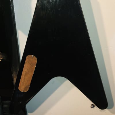 MIK  Lawsuit Series (Like) Flying V Bass Guitar Black with Full Body Wood Pick Guard image 4