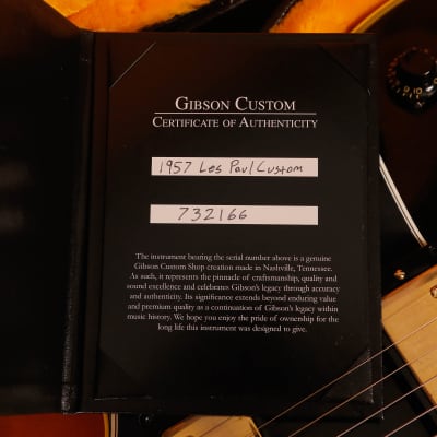 Gibson 1957 Les Paul Custom Reissue, 2 Pickup VOS, Ebony Finish 9lbs 5.4oz image 3