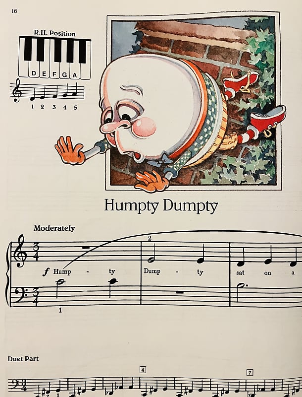 Generic LIVRE DE PIANO POUR ENFANTS INTELLIGENTS - HUMPTY DUMPTY à