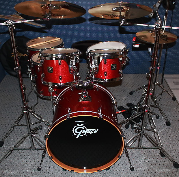 Gretsch Catalina Maple 2007 Limited Edition Red Sparkle Drum Set image 1