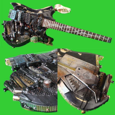 Custom apocalypse mad max style steampunk guitar (made to order) - see photos for examples image 2
