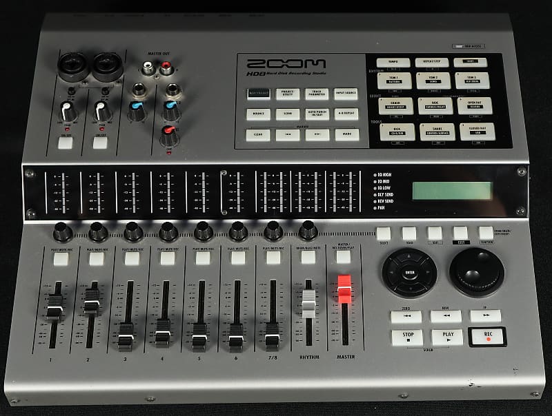 Zoom HD-8 Hard Disk Recording Studio 8-Track Recorder w/CD Burner Input 1  Bad