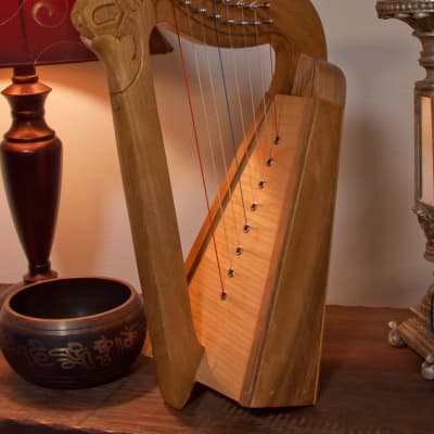 Roosebeck  HPW08 Parisian Harp 8-String - Walnut w/Tuning Tool & Extra String Set image 2