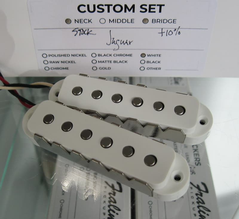 Lindy Fralin Jaguar Pickups Set with +10% Overwound Bridge White